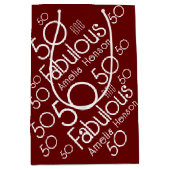 50 en Fabulous Modern 50th Birthday Medium Cadeauzakje (Voorkant)