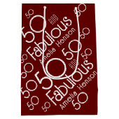 50 en Fabulous Modern 50th Birthday Medium Cadeauzakje (Achterkant)