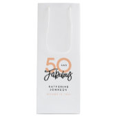 50 en Fabulous Modern 50th Birthday Wijn Cadeautas (Voorkant)