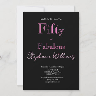50 en Fabulous Modern Hollow Lettertype 50ste Verj Kaart