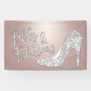 50 en Fabulous Modern Roos Gold 50e verjaardag Spandoek