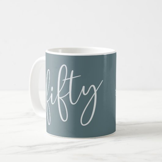 50 en Fabulous Modern Script Mok (Voorkant links)