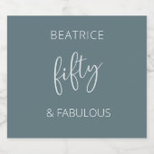 50 en Fabulous Modern Script Sparkling Wijnetiket (Enkel label)