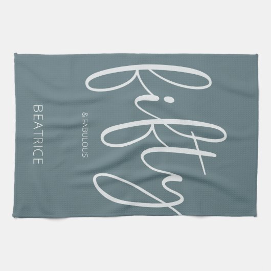 50 en Fabulous Modern Script Theedoek (Horizontaal)