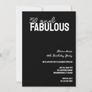 50 en Fabulous Moderne 50e Verjaardagsfeestje Kaart