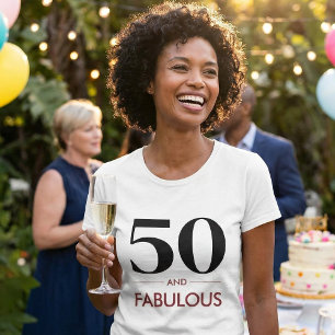 50 En Fabulous Moderne Kersenwijn Verjaardagszin T-shirt