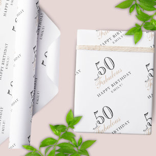 50 en Fabulous Moderne Vrouw 50ste Verjaardag Cadeaupapier