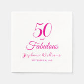 50 en Fabulous Naam Datum 50ste verjaardagsfeestje Servet (Voorkant)