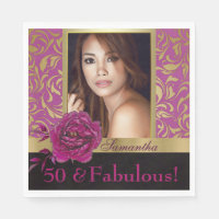 50 en Fabulous Paarse Gouden Damask Foto Verjaarda