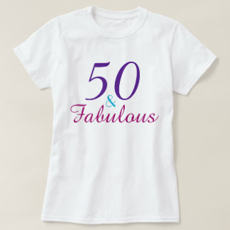 50 en Fabulous Paarse Roze Blauw Custom T-shirt
