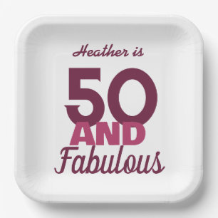 50 en Fabulous  Papieren Bordje