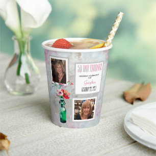 50- en Fabulous Party Photo Collage Paper cup Papieren Bekers