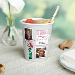 50- en Fabulous Party Photo Collage Paper cup Papieren Bekers