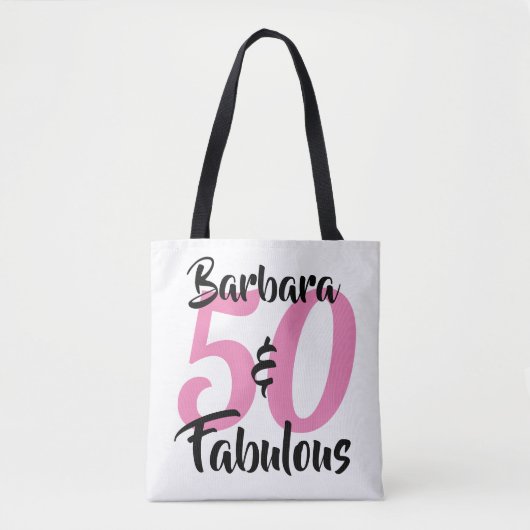 50 en Fabulous Personalized Birthday Party Draagtas (Voorkant)