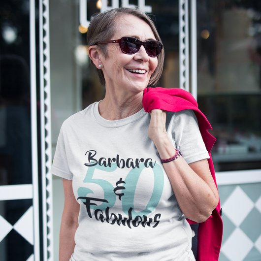 50 en Fabulous Personalized Birthday Party Grote Maat T-shirt