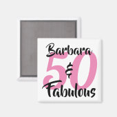 50 en Fabulous Personalized Birthday Party Magneet (Voorkant / Achterkant)