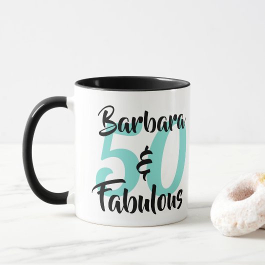 50 en Fabulous Personalized Birthday Party Mok (Met donut)