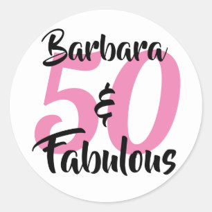 50 en Fabulous Personalized Birthday Party Ronde Sticker