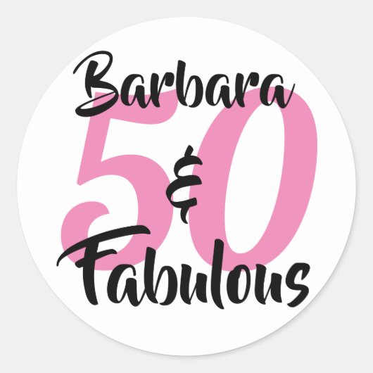 50 en Fabulous Personalized Birthday Party Ronde Sticker (Voorkant)