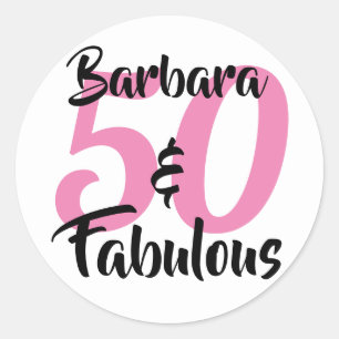 50 en Fabulous Personalized Birthday Party Ronde Sticker