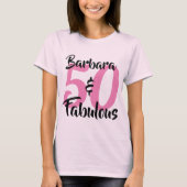 50 en Fabulous Personalized Birthday Party T-shirt (Voorkant)