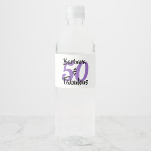 50 en Fabulous Persoonlijk Verjaardagsfeest Waterfles Etiket