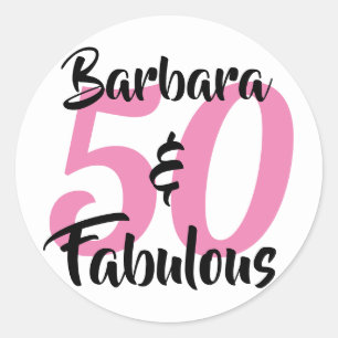 50 en Fabulous Persoonlijk Verjaardagsfeestje Ronde Sticker