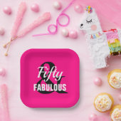 50 en Fabulous Pink Black Party Paper Bord (Feest)