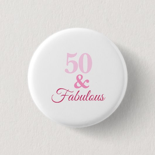 50 en Fabulous Pink Button (Voorkant)