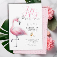 50 en Fabulous Pink Flamingo Tiara 50ste verjaarda