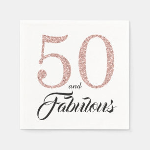 50 en Fabulous Pink Glitter 50ste verjaardagsfeest Servet