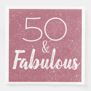 50 en Fabulous Pink Glitter Birthday Party Servet