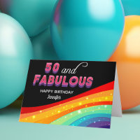 50 en Fabulous Rainbow Custom 50th Birthday
