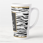 50 en FABULOUS! Retro Zebra Stripes 50th Birthday Latte Mok (Rechts)