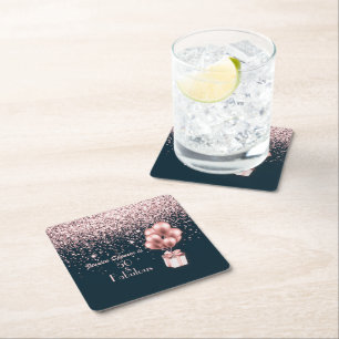  50 en Fabulous Roos Gold 50e verjaardag Vierkante Kartonnen Onderzetter