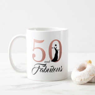 50 en Fabulous Roos Gold 50th Birthday Koffiemok