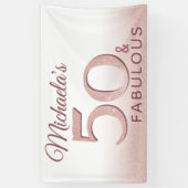 50 en Fabulous Roos Gold, moderne achtergrond Spandoek (Verticaal)