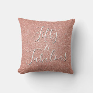 50 en Fabulous Roos Goud Blush Roze Glitter Kussen