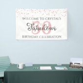 50 EN FABULOUS Roos Gouden Confetti Spandoek (Beurs)