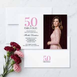 50 en Fabulous Roze 50ste Verjaardag Kaart