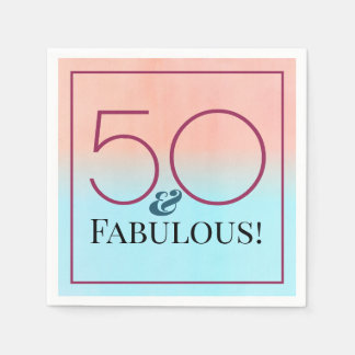 50 en Fabulous Roze en Blauwe Feest Servet