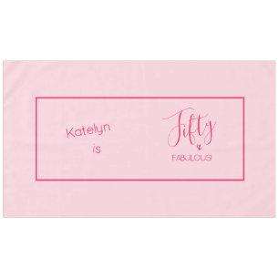 50% en FABULOUS! Roze gepersonaliseerd Tafelkleed