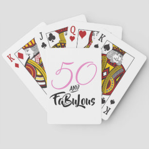 50 en Fabulous Roze Persoonlijke Verjaardagsfeestj Pokerkaarten