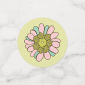 50 en Fabulous Roze Retro Bloementafel Confetti (Kleine voorkant)