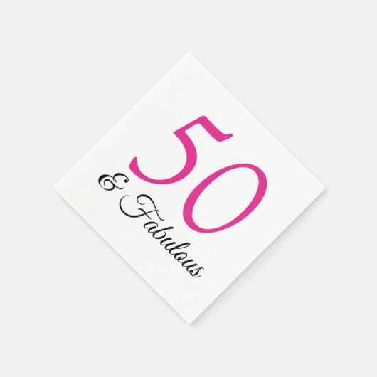 50 en Fabulous Roze verjaardag servetten (Hoek)