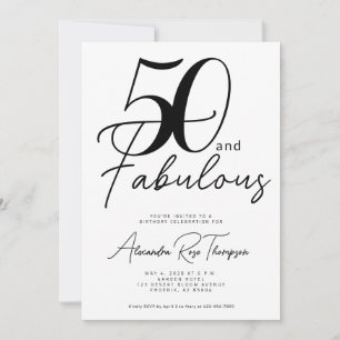 50 en Fabulous Script 50ste verpartij Kaart