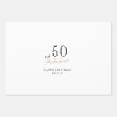 50 en Fabulous Script Moderne Vrouw 50ste Verjaard Inpakpapier Vel (Voorkant)