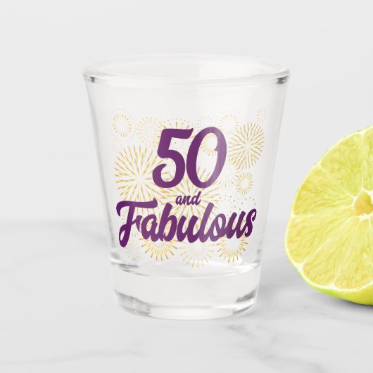 50 en Fabulous Shot Glas (Voorkant)