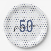 50 en Fabulous Spotted 50th Birthday Papieren Bordje (Voorkant)