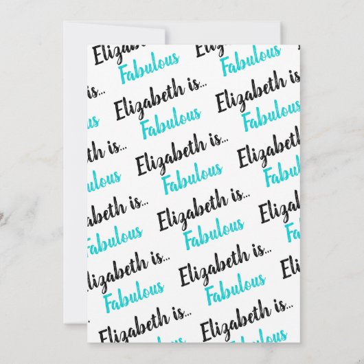 50 en Fabulous Turquoise Black Script uitnodiging (Achterkant)